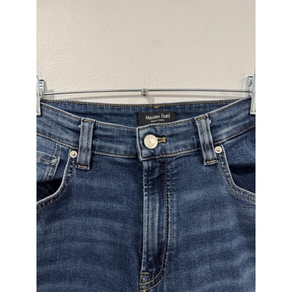 Massimo Dutti Size 10 Denim Straight Leg Mid-Rise Flair Blue Jeans - Picture 2 of 6